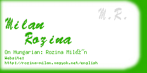 milan rozina business card